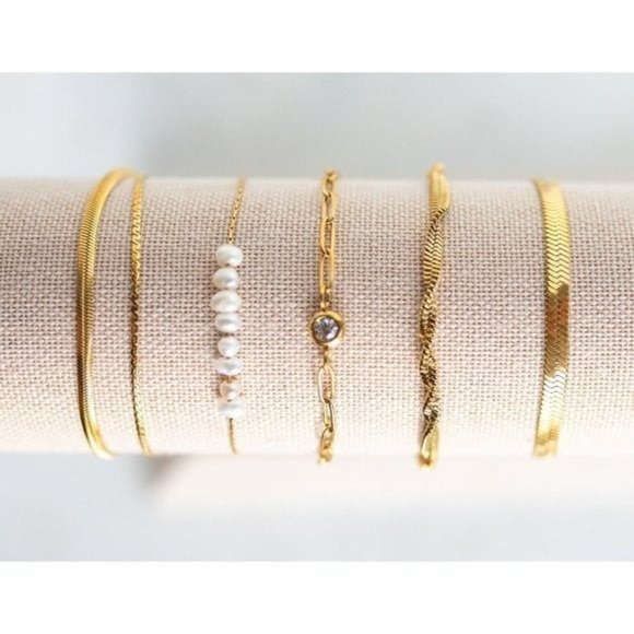 Bracelet Dainty Pearl WATERPROOF bracelet Adorable Stacking Bracelet Minimalist - Picture 8 of 10